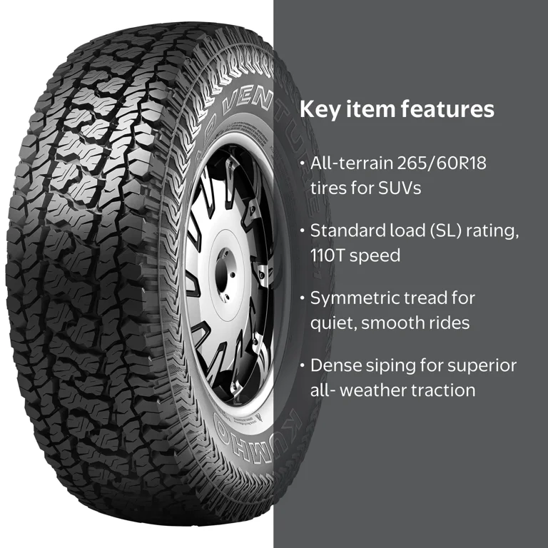 Kumho All-Terrain Light Truck Tire - Road Venture AT51, 265/60R18