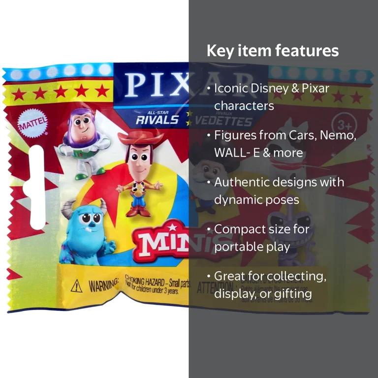 Mattel Disney Pixar Minis Collectible Action Figures, Mystery Pack