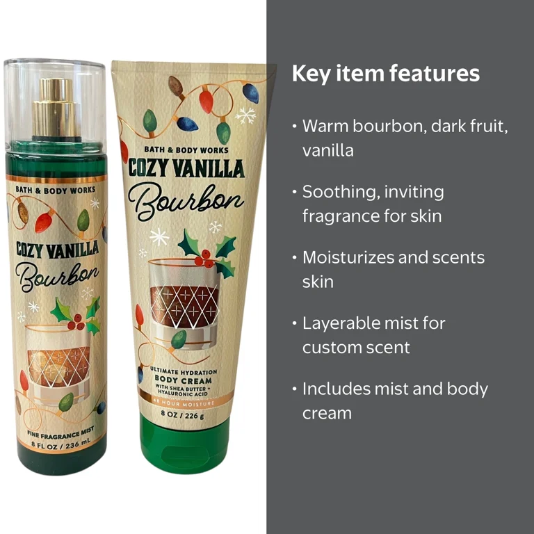 Bath & Body Works Cozy Vanilla & Bourbon Body Cream 8 oz - Walmart.com