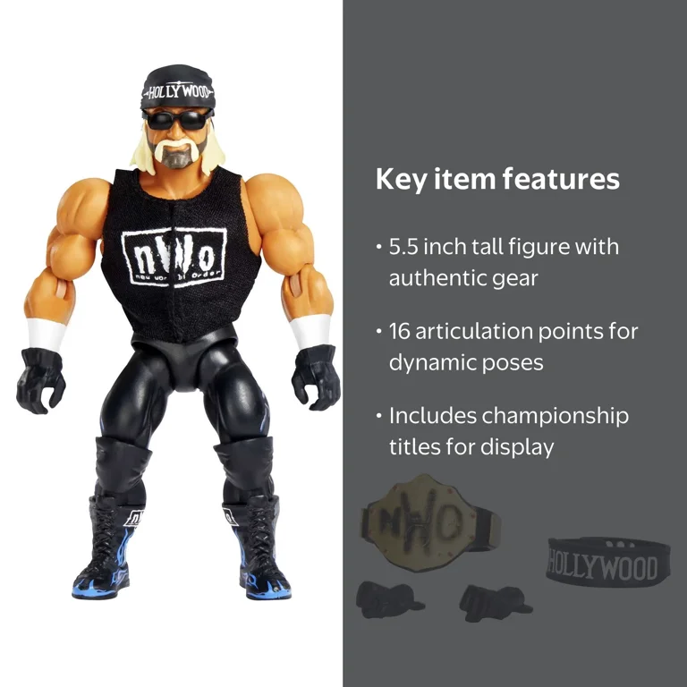 WWE, Action Figure, Hollywood Hulk Hogan, Retro Style, 5.5-inch