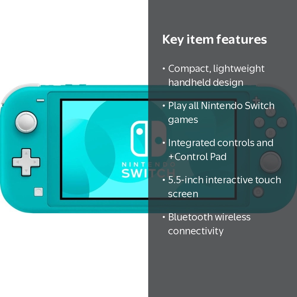 Nintendo, Nintendo Switch Lite Console, Turquoise, 2019 New