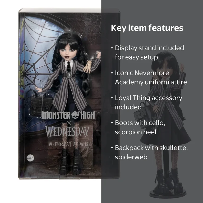 SF・ファンタジー・ホラー Monster High Wednesday ADDAMS Monster High Wednesday Doll in Nevermore Academy uniform with