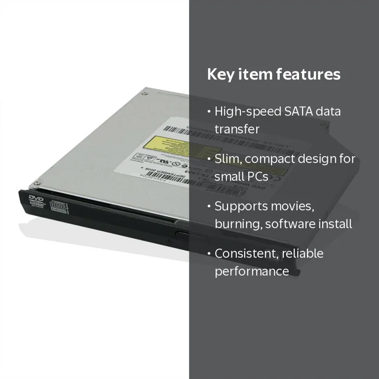 Toshiba, SATA Black DVD-RW Drive, TS-L633, Slim and Compact Design
