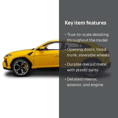Lamborghini Urus Yellow 1/18 Diecast Model Car by Bburago