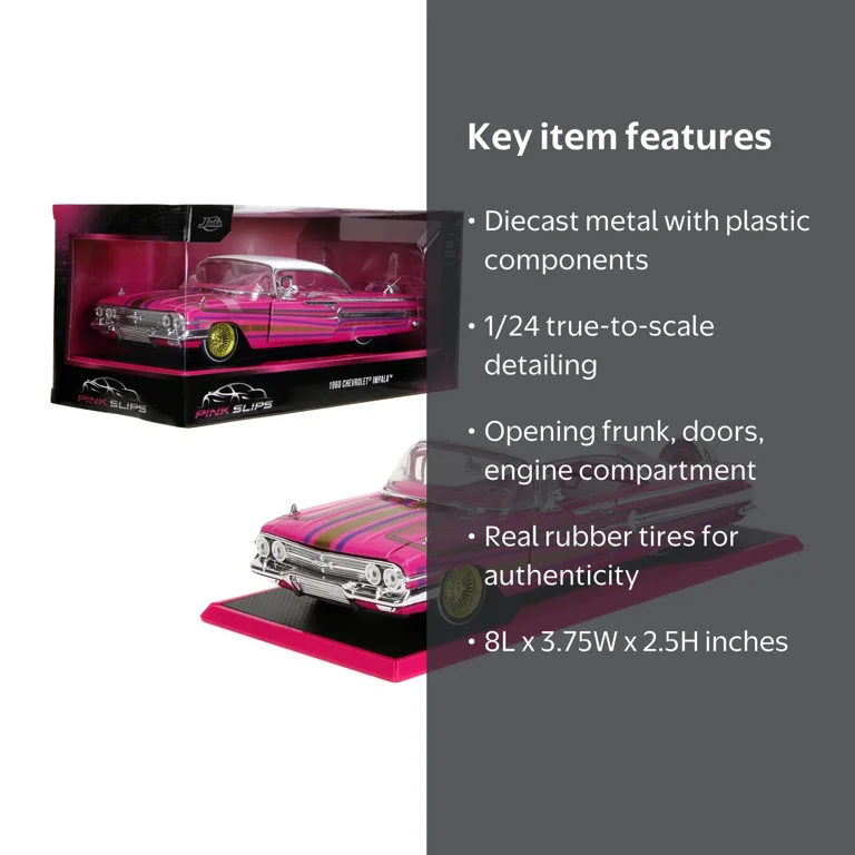 1/24 Scale 60 Impala Diecast Vehicle, Multicolor, Plastic