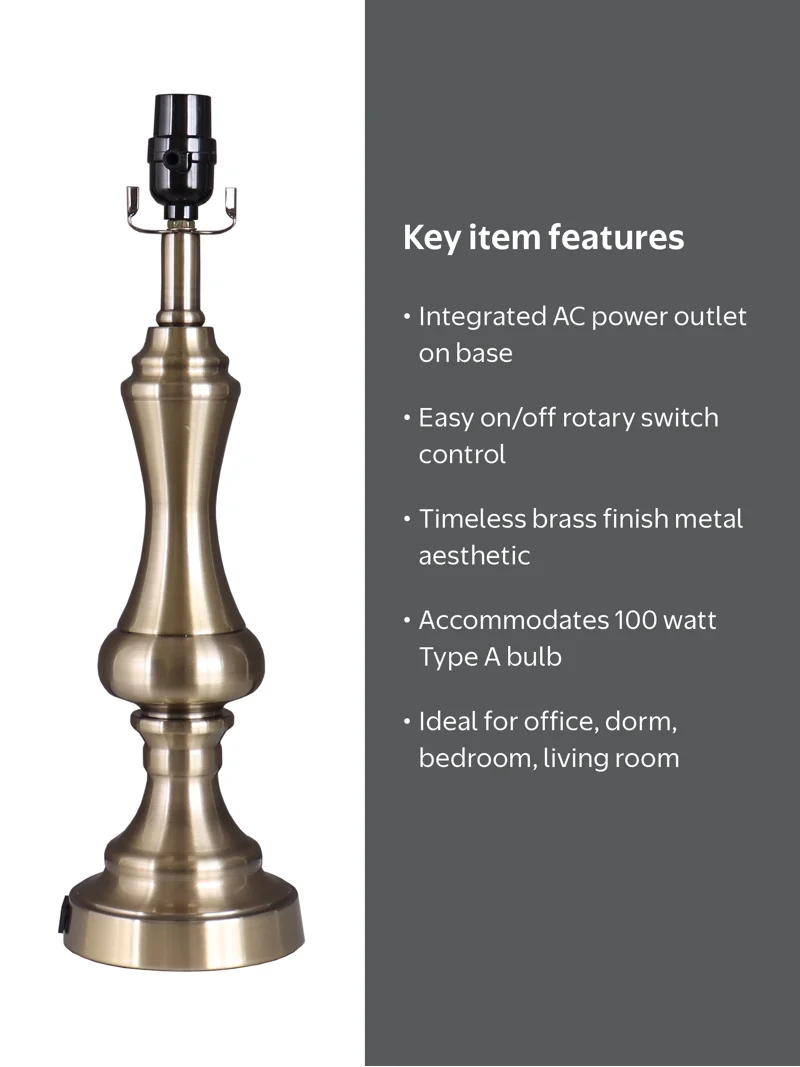 【新品未使用】VORTICE スパイラルライト 30W ホワイト Simplee Adesso Brass Table Lamp - 18.75 Height - Walmart.com