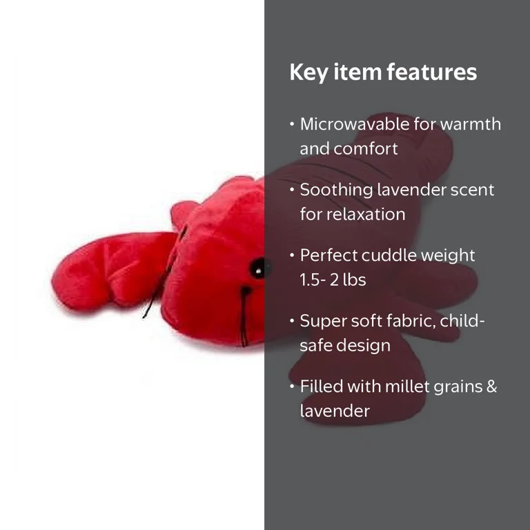 Warmies Cozy Plush Lobster 2 - Microwavable, Heatable, Soft Toy
