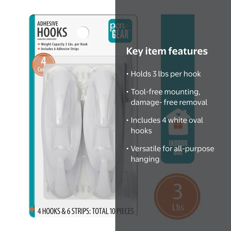 3 pound weight hanger hook 3" Blanket Line Work Bucket Products Secure Attachment Command General Purpose Wire Hooks,