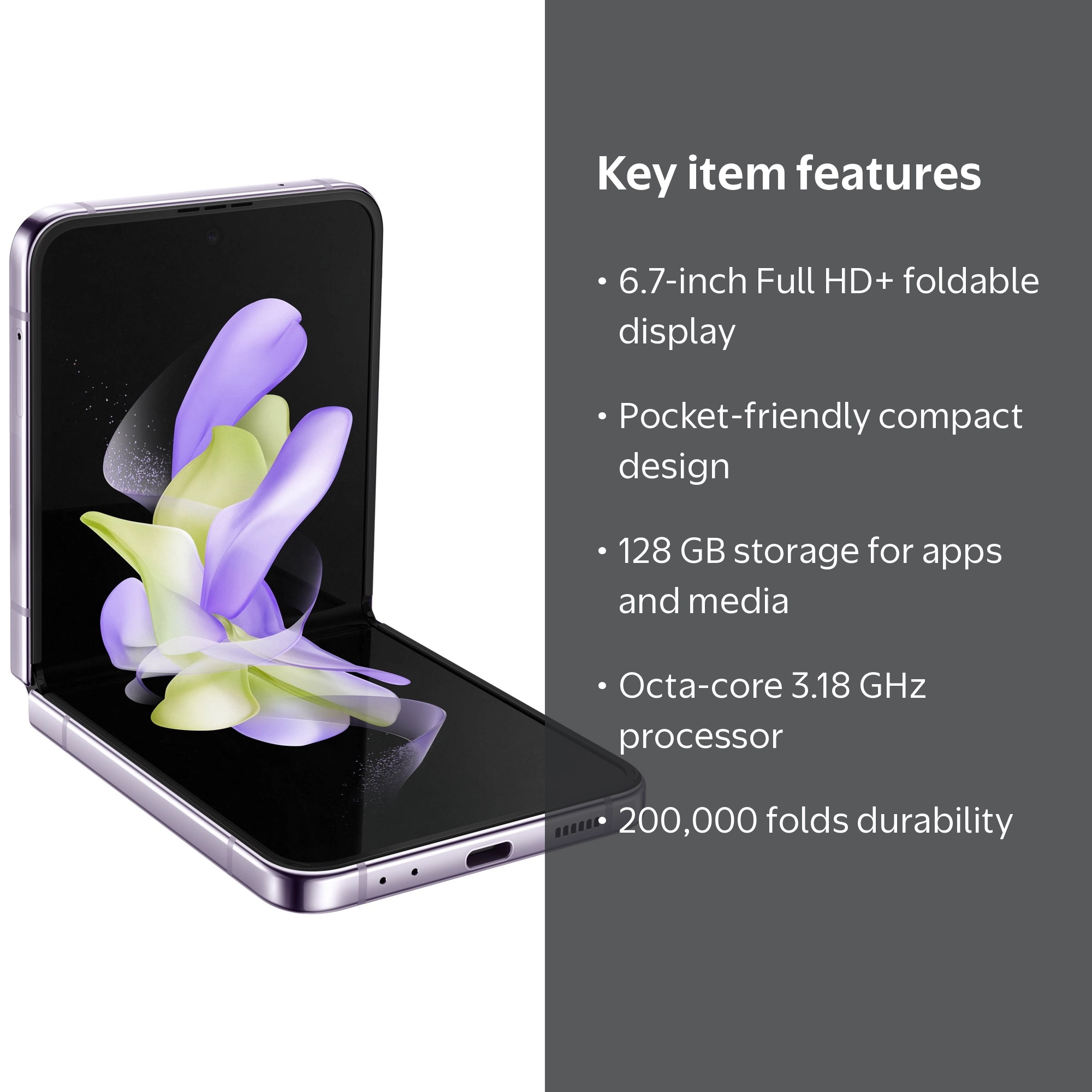 Samsung Galaxy Z Flip4 5G, Dual-SIM, 8GB/128GB, OLED 6.7
