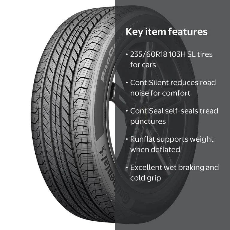 Continental, Passenger Tire, All Season, 235/60R18 103H, Black