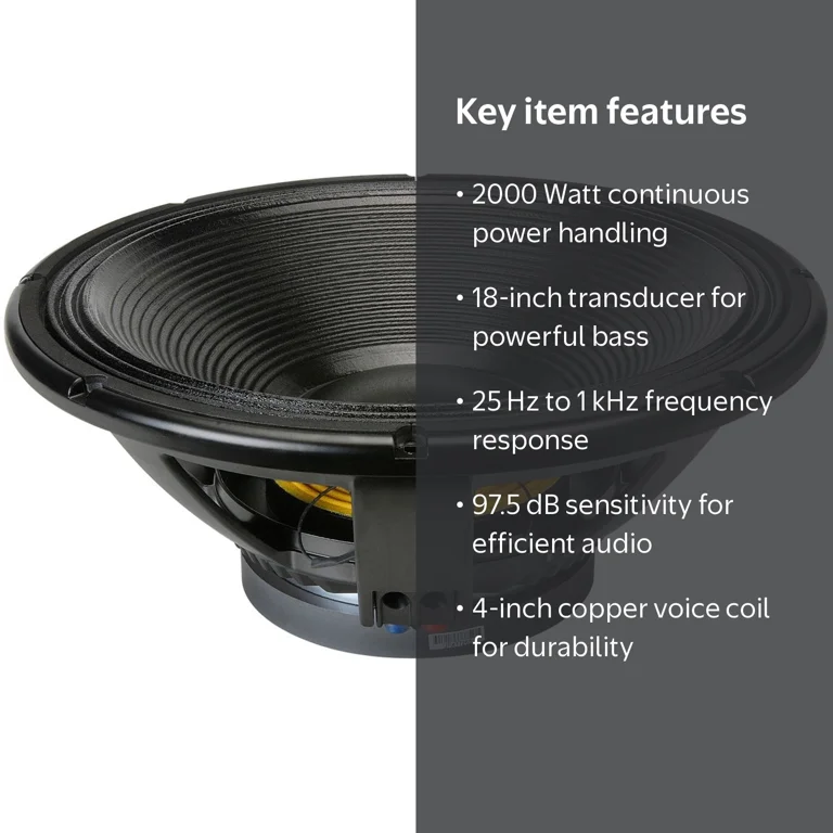 RCF L18P400 Professional Bass Subwoofer Sound System, 18 in