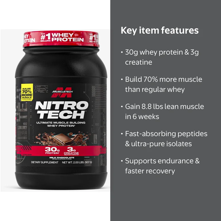 does muscletech nitro tech power protein powder have l-carnitine MuscleTech Nitro-Tech Ripped Muscletech Nitro Tech Whey Isolate