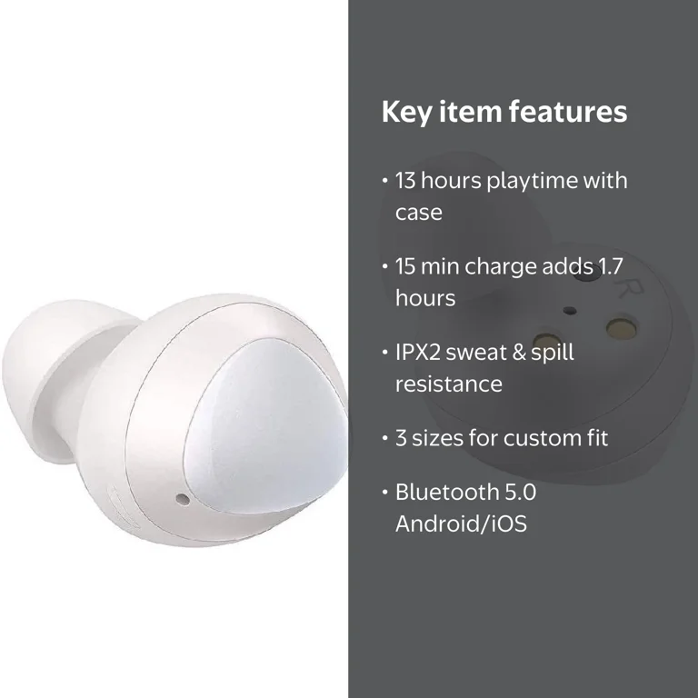Restored SAMSUNG Galaxy Buds, White (Charging Case Included
