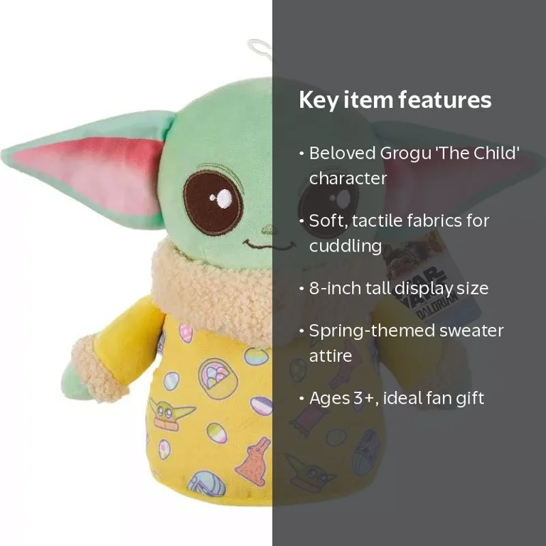 Mattel, Star Wars Easter Grogu Plush, 8 inch, Spring sweater