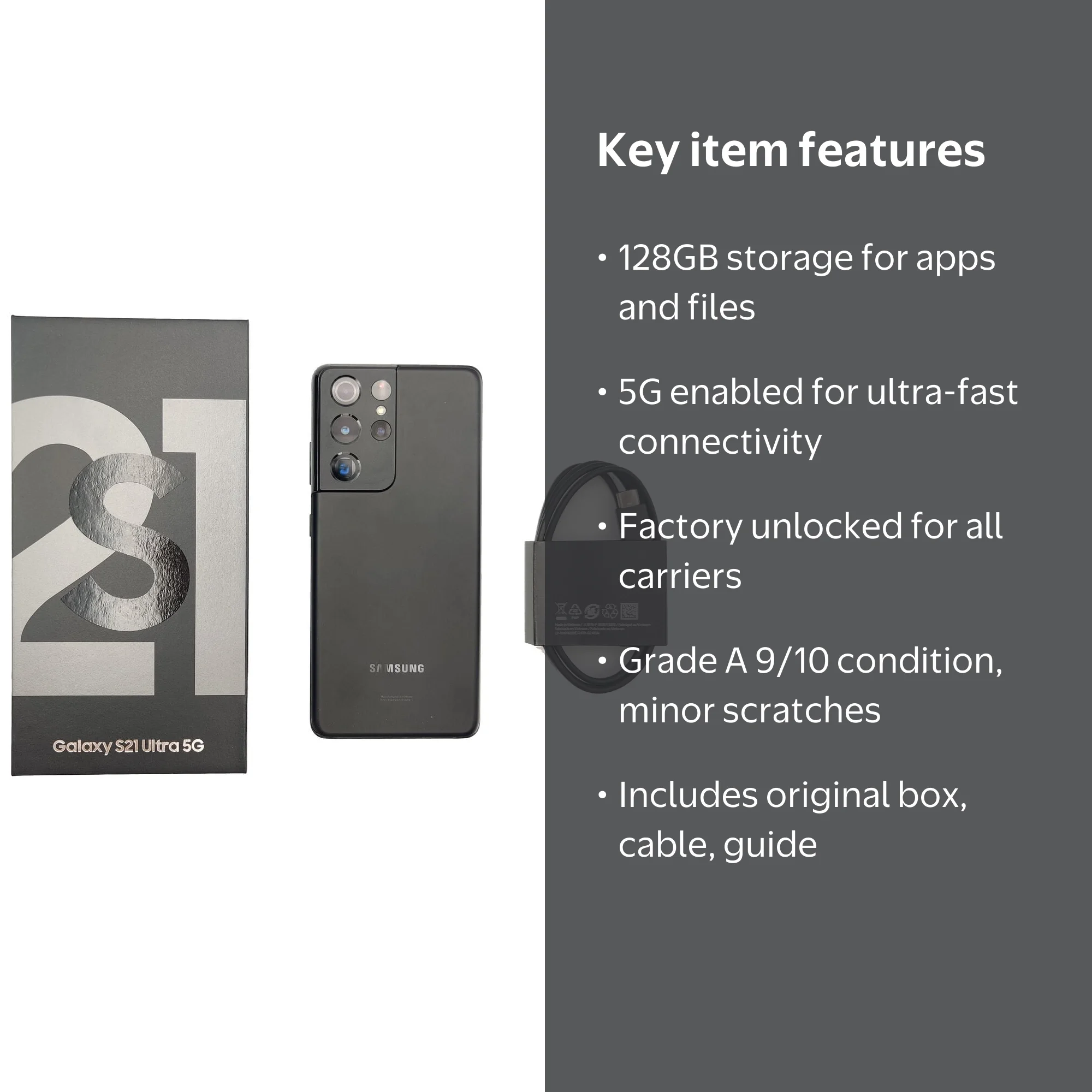 Samsung Galaxy S21 Ultra 5G 128GB Fully Unlocked for AT&T, T