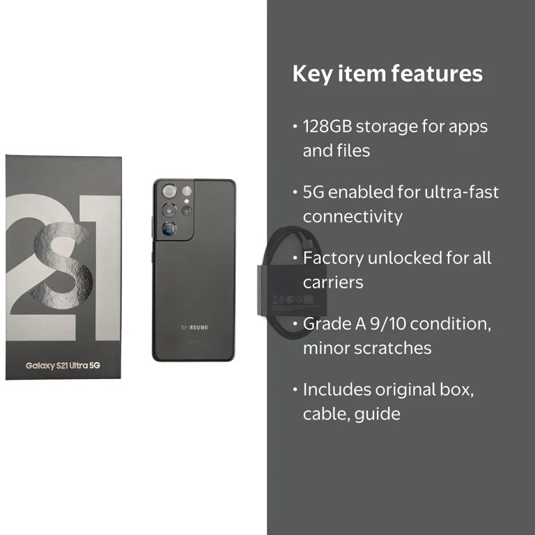 Samsung Galaxy S21 Ultra 5G 128GB Fully Unlocked for AT&T, T