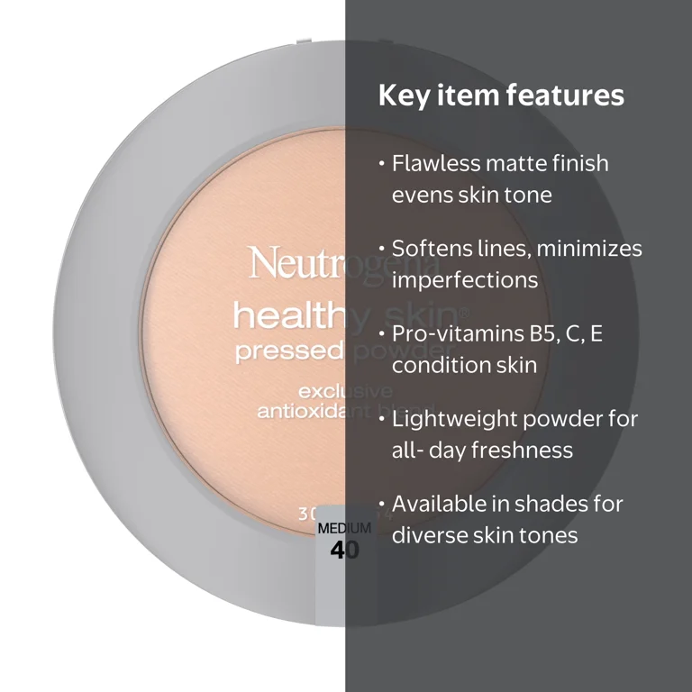 Neutrogena Healthy Skin Pressed Powder, Medium 40, .34 oz