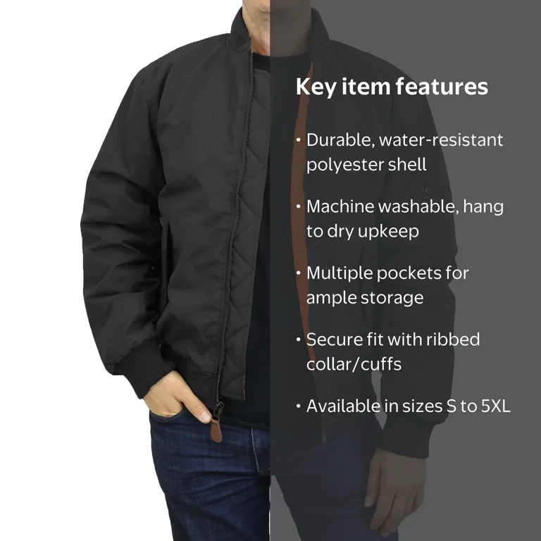 Men's Heavyweight MA-1 Bomber Flight Jacket (S-5XL) - Walmart.com