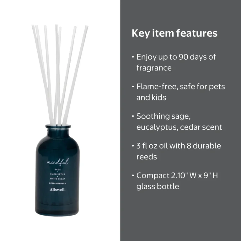 ３本セット　Herbal Switch Mist ON&OFF Allswell Mindful (Sage + Eucalyptus + White Cedar) Scented Reed