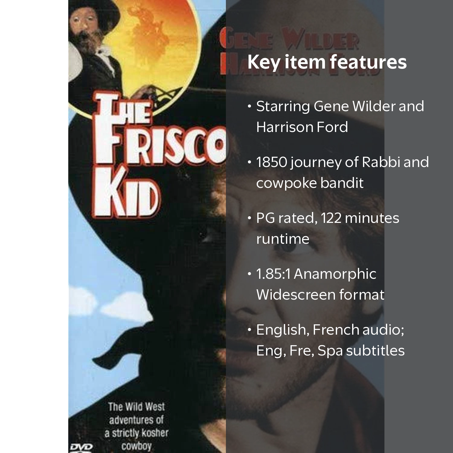 Warner, DVD, The Frisco Kid (1979), Widescreen Format - Walmart.com