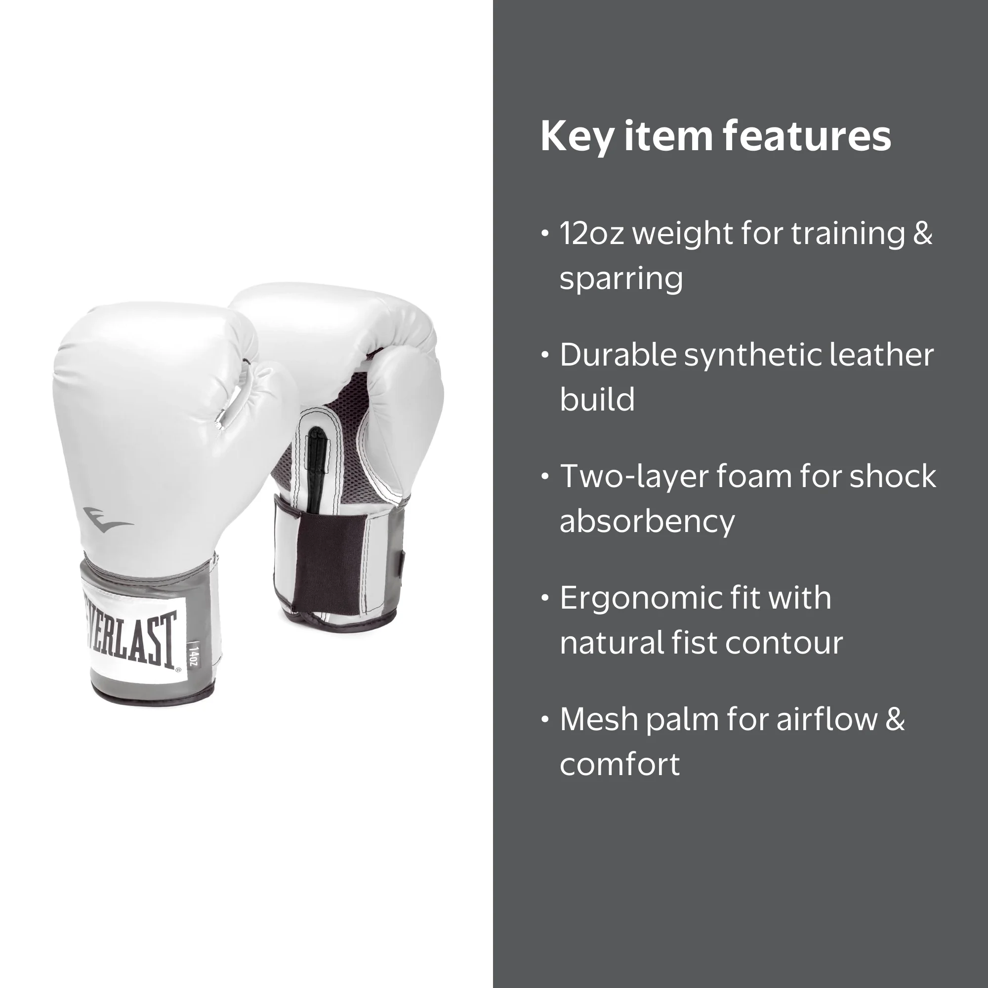 Everlast Pro Boxing Glove 12oz White - Walmart.com