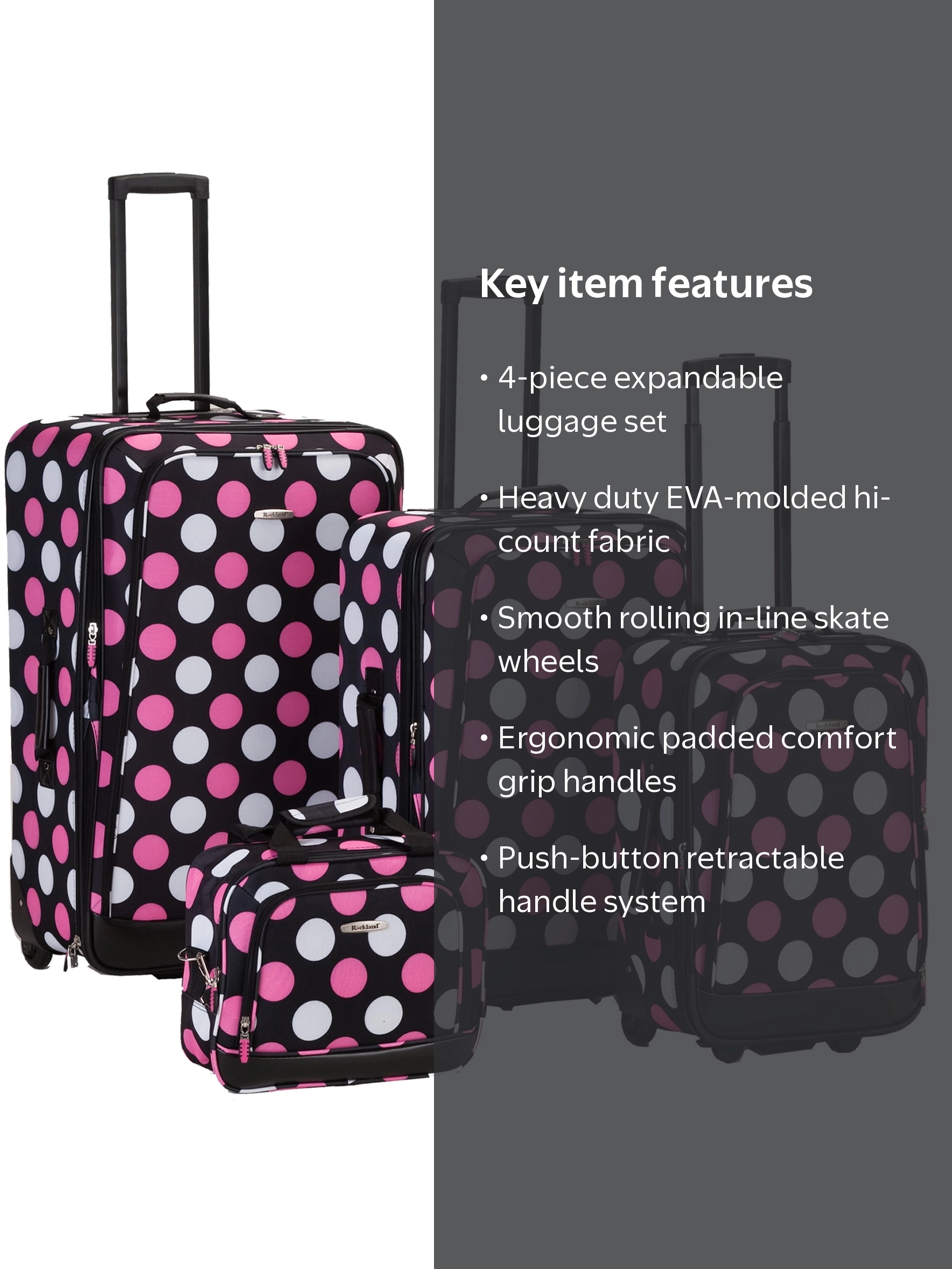 Rockland, Luggage, 4 Piece Escape Softside Set, 18