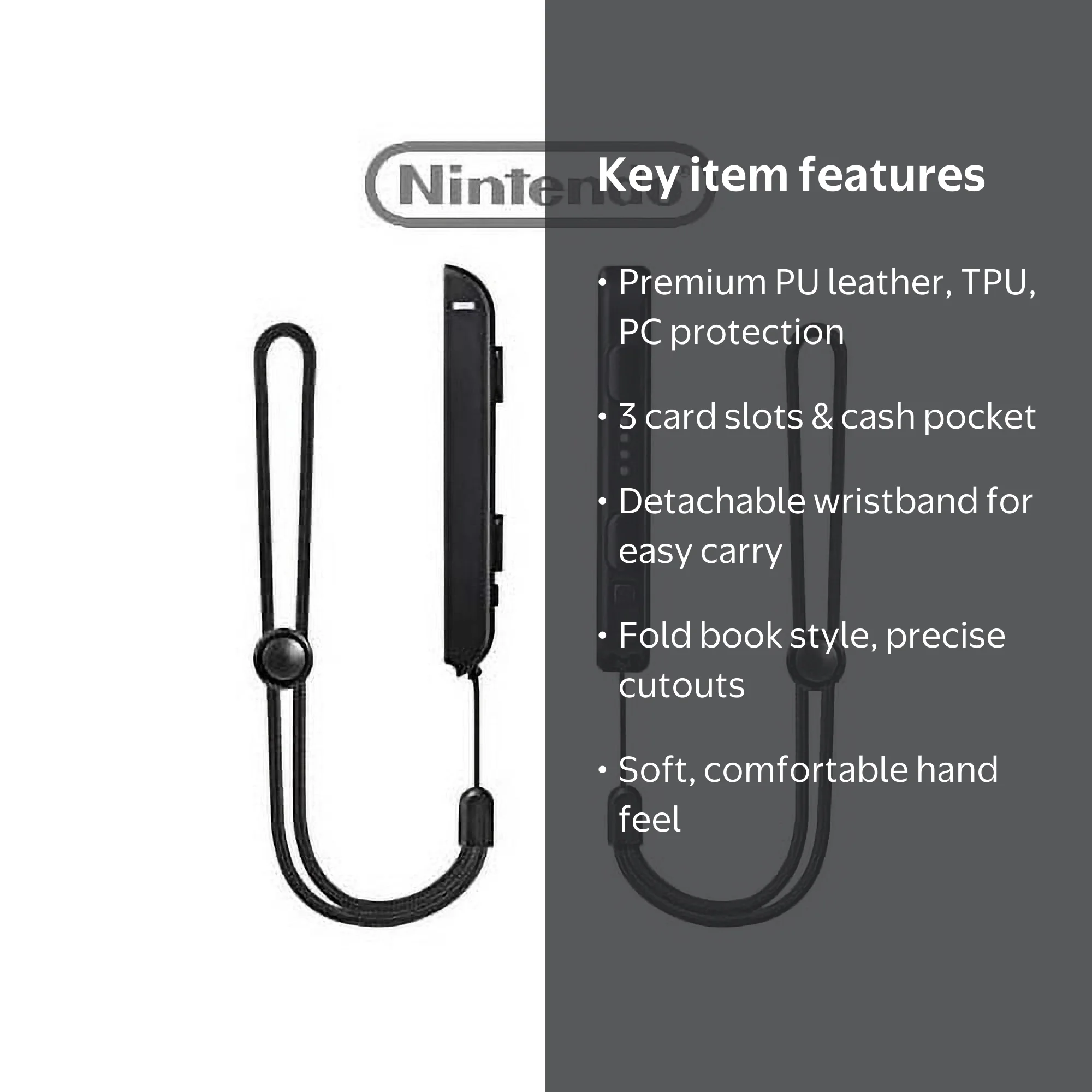 Nintendo Switch Joy-Con Strap - Original OEM 2 Pack Black with