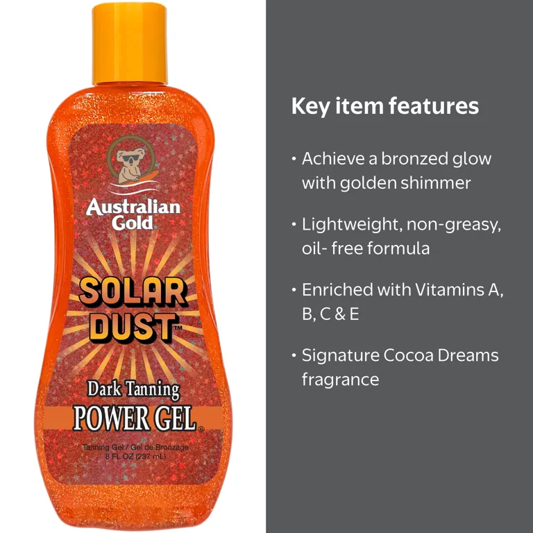 Australian Gold Solar Dust 8 fl. oz Tanning Gel with Vitamins and