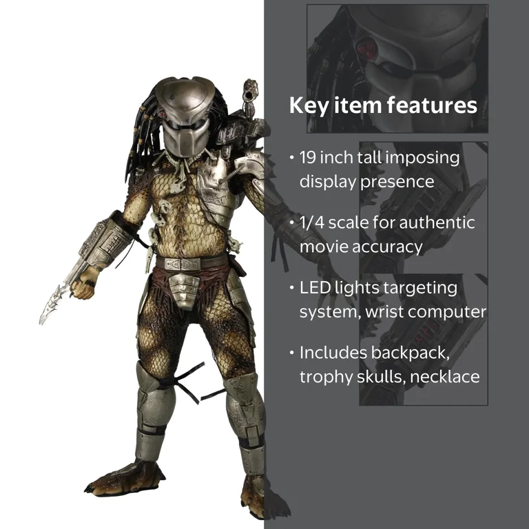 NECA, Predator, Jungle Hunter Predator with LED Lights, ¼ Scale