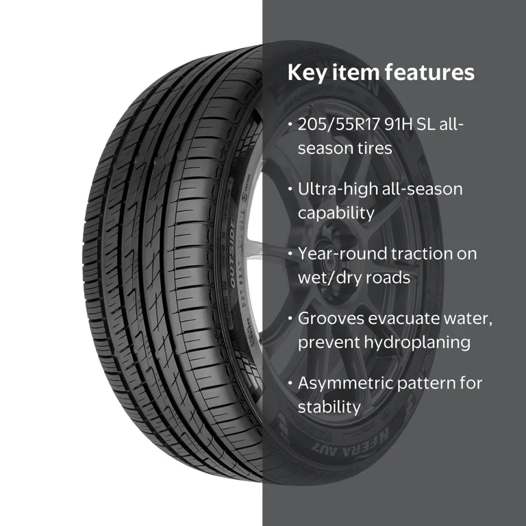 Nexen, N'Fera AU7 All Season Tire, 205/55R17 91H, Black - Walmart.com