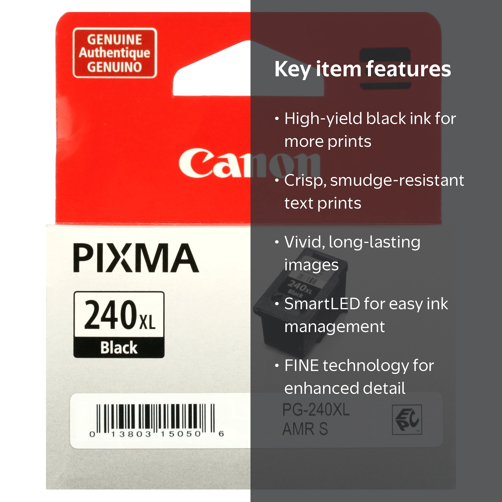 Canon Pixma Genuine Printer Ink Black 240XL - Walmart.com
