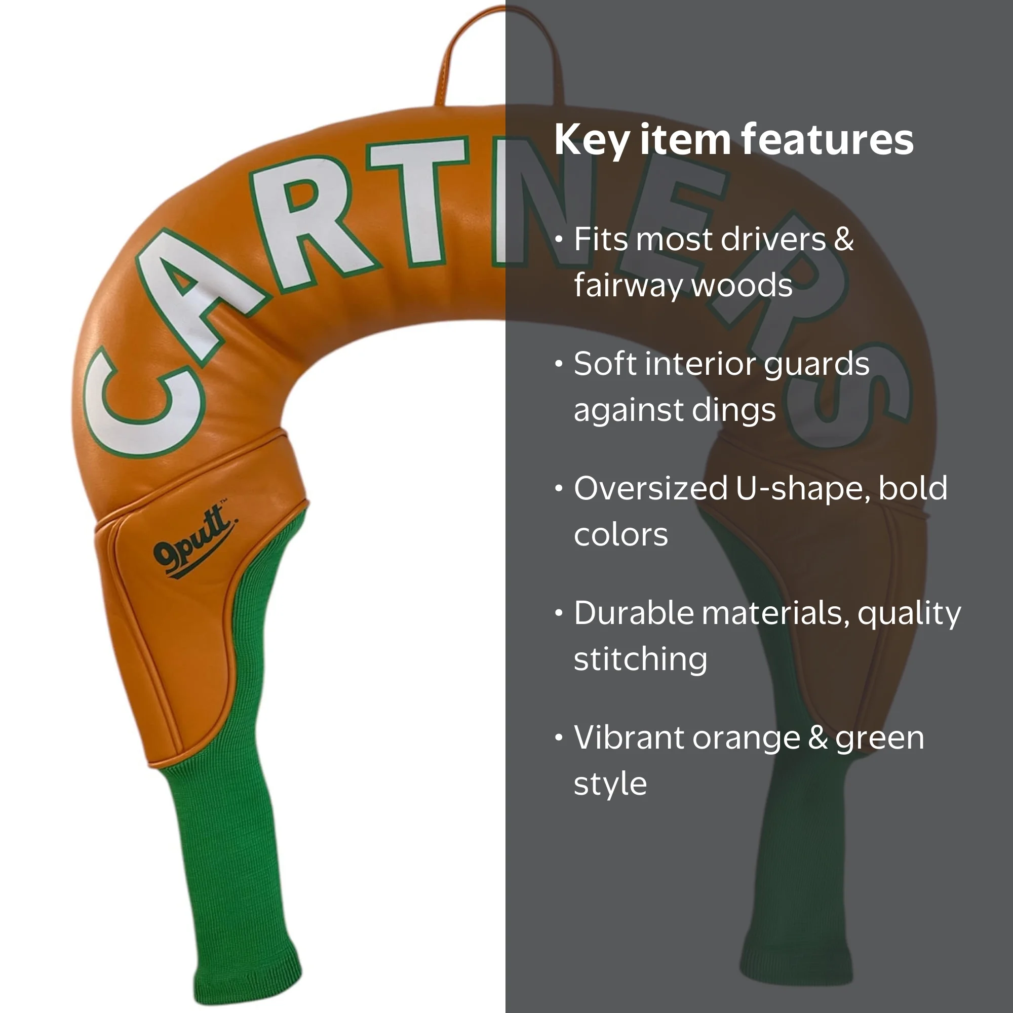 9Putt: Cartners Golf Headcover - Orange & Green, Duel Driver