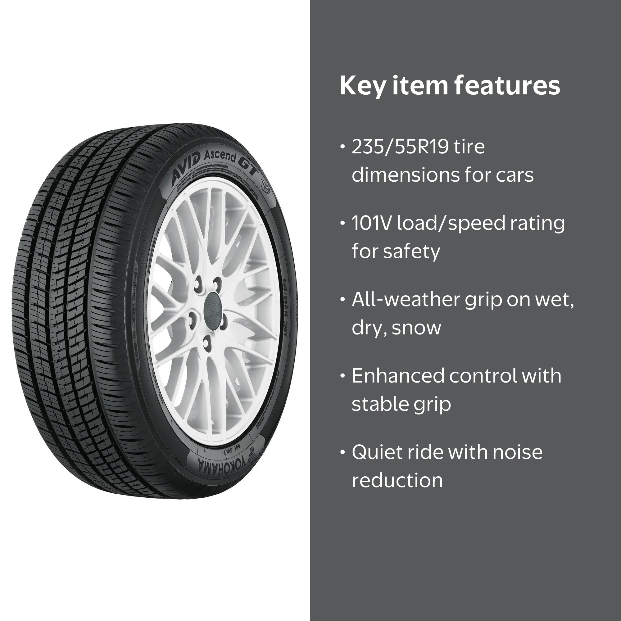 Yokohama Avid GT All Season 235/55R19 101V Passenger Tire