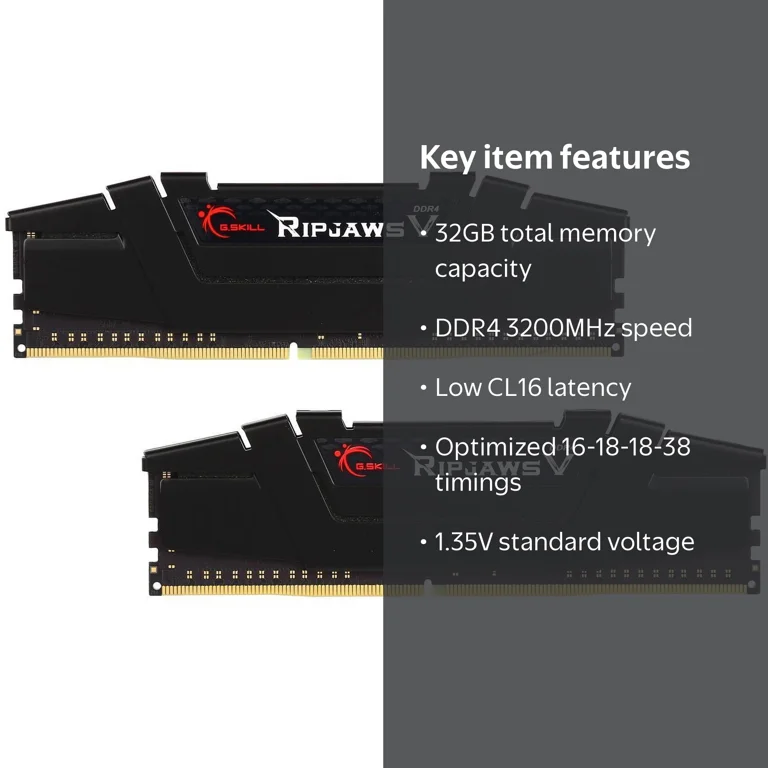 g.skill, Ripjaws V Series 32GB DDR4 3200, CL16, White - Walmart.com