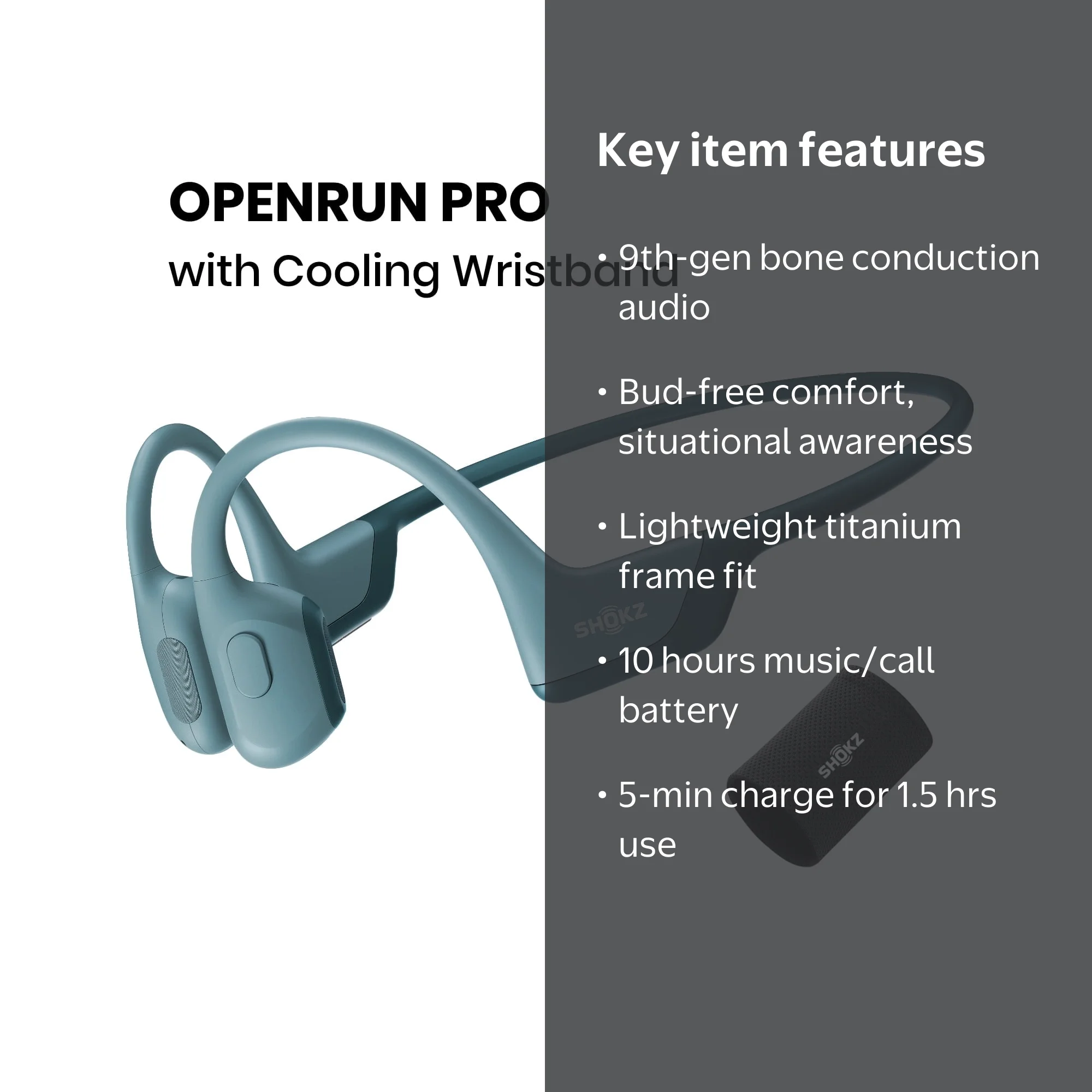 Shokz OpenRun Pro Premium Bone Conduction Open Ear Bluetooth