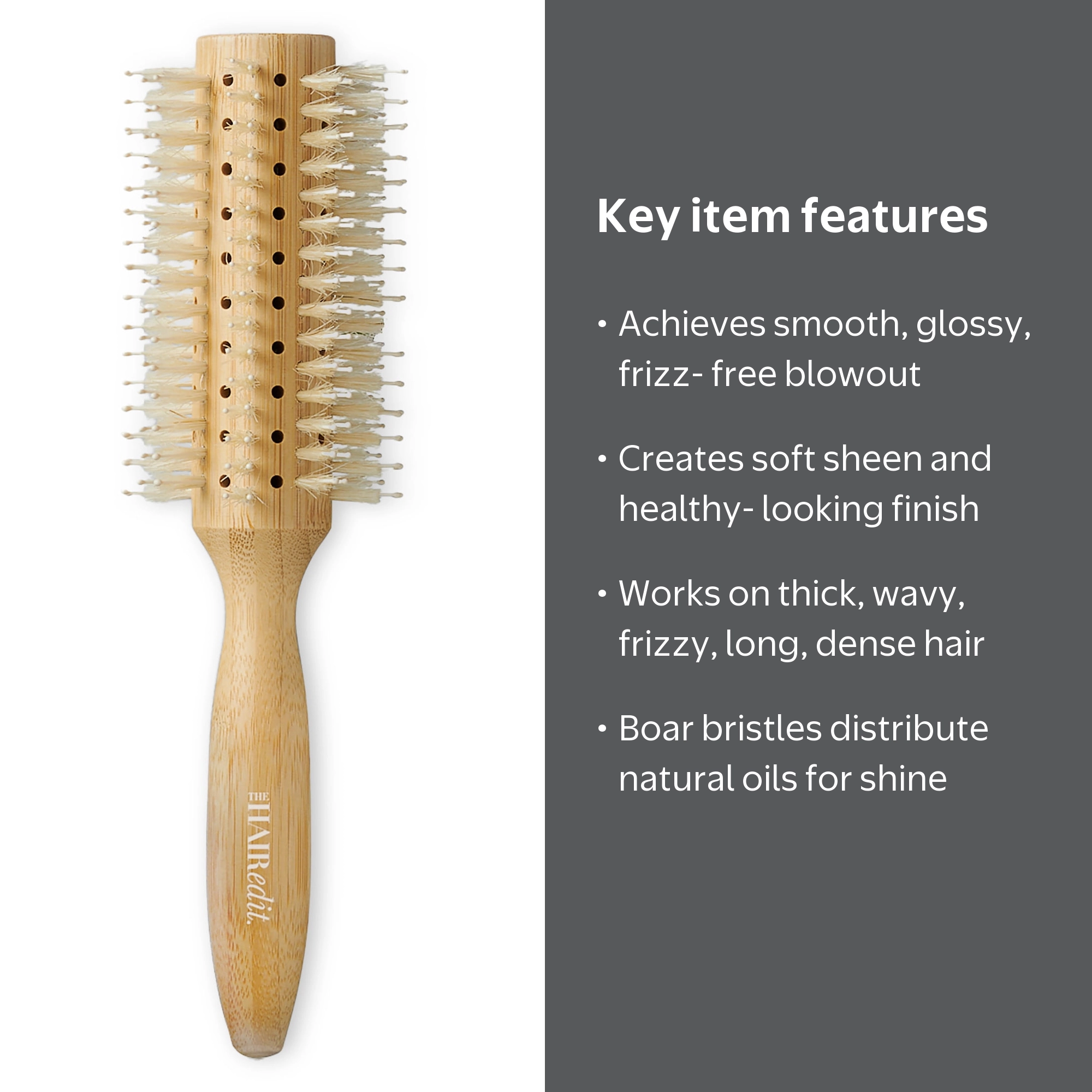 The Hair Edit Sleek Goddess Large Bamboo Round Hair Brush