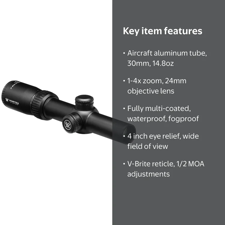 Vortex Optics Crossfire II Riflescope 1-4x24mm, V-Brite Reticle