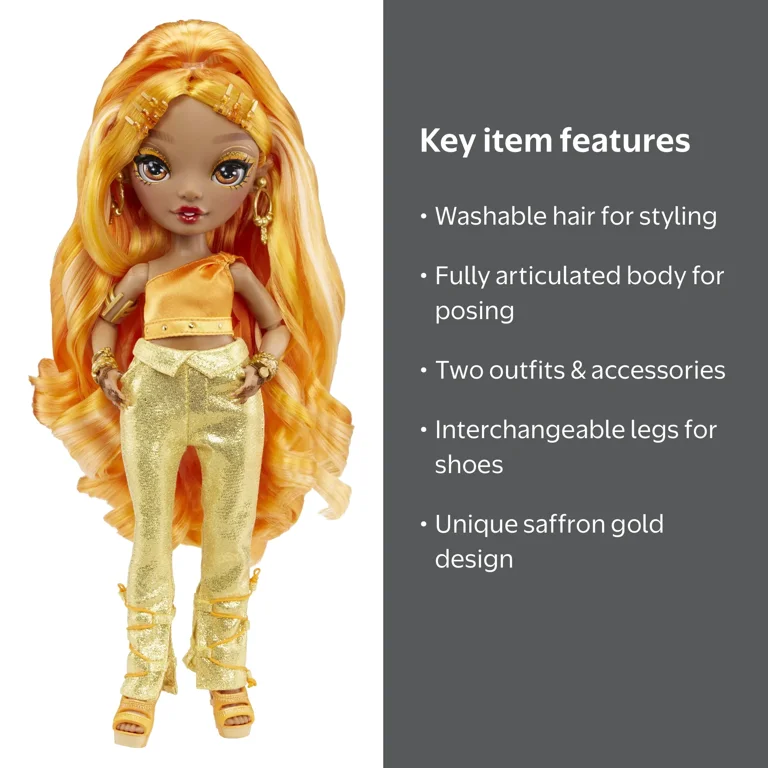 Rainbow High, Fashion Doll, Meena Fleur, Saffron Gold - Walmart.com
