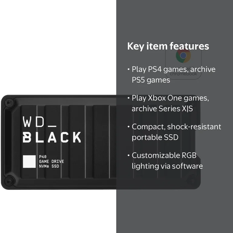 WD BLACK, External SSD, 2TB, Portable Game Drive with RGB Lighting