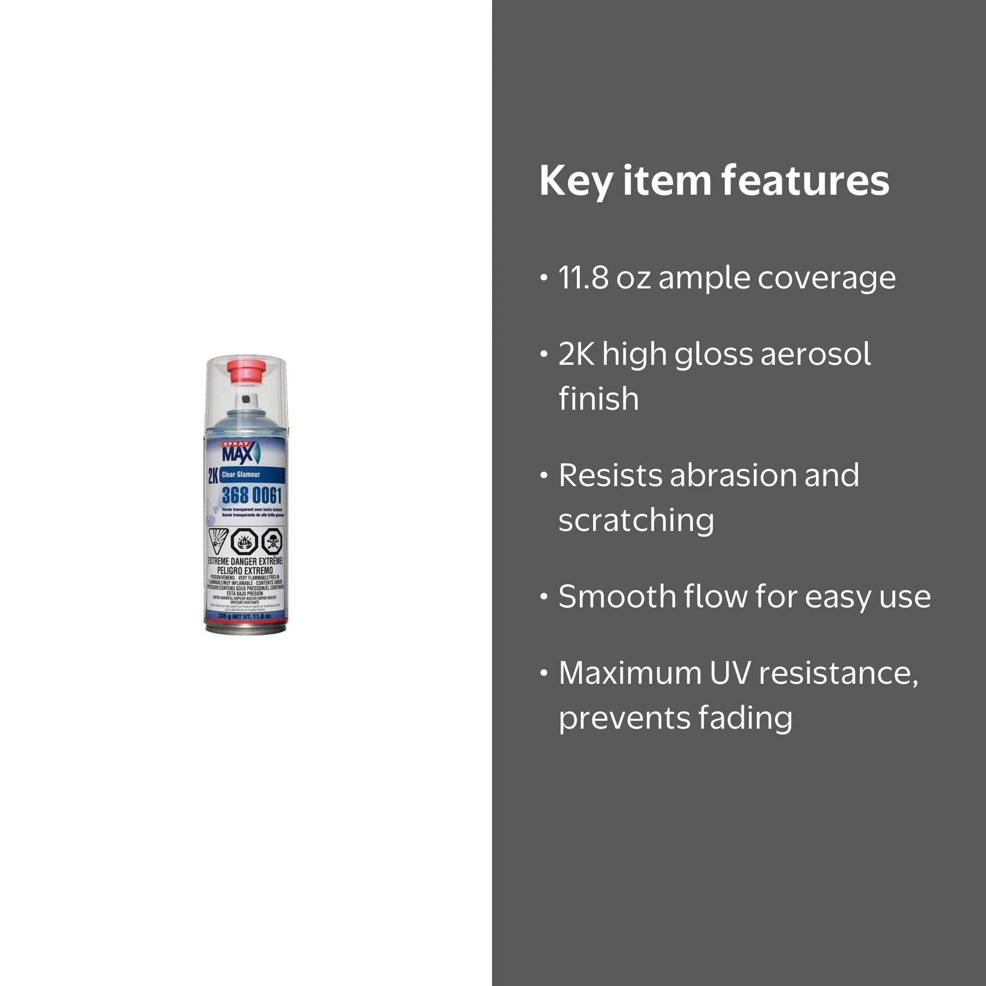 Spray Max, Spray Paint, 11.8 oz, Glossy Clear Abrasion Resistance -  Walmart.com