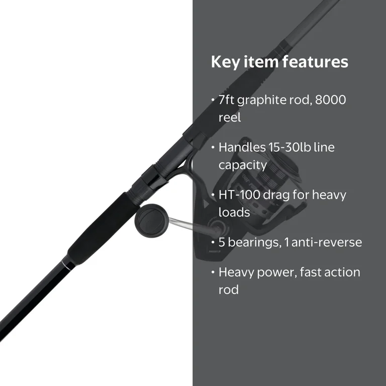 PENN Pursuit® IV Combo, 7' Heavy Fishing Rod, 8000 Size Reel