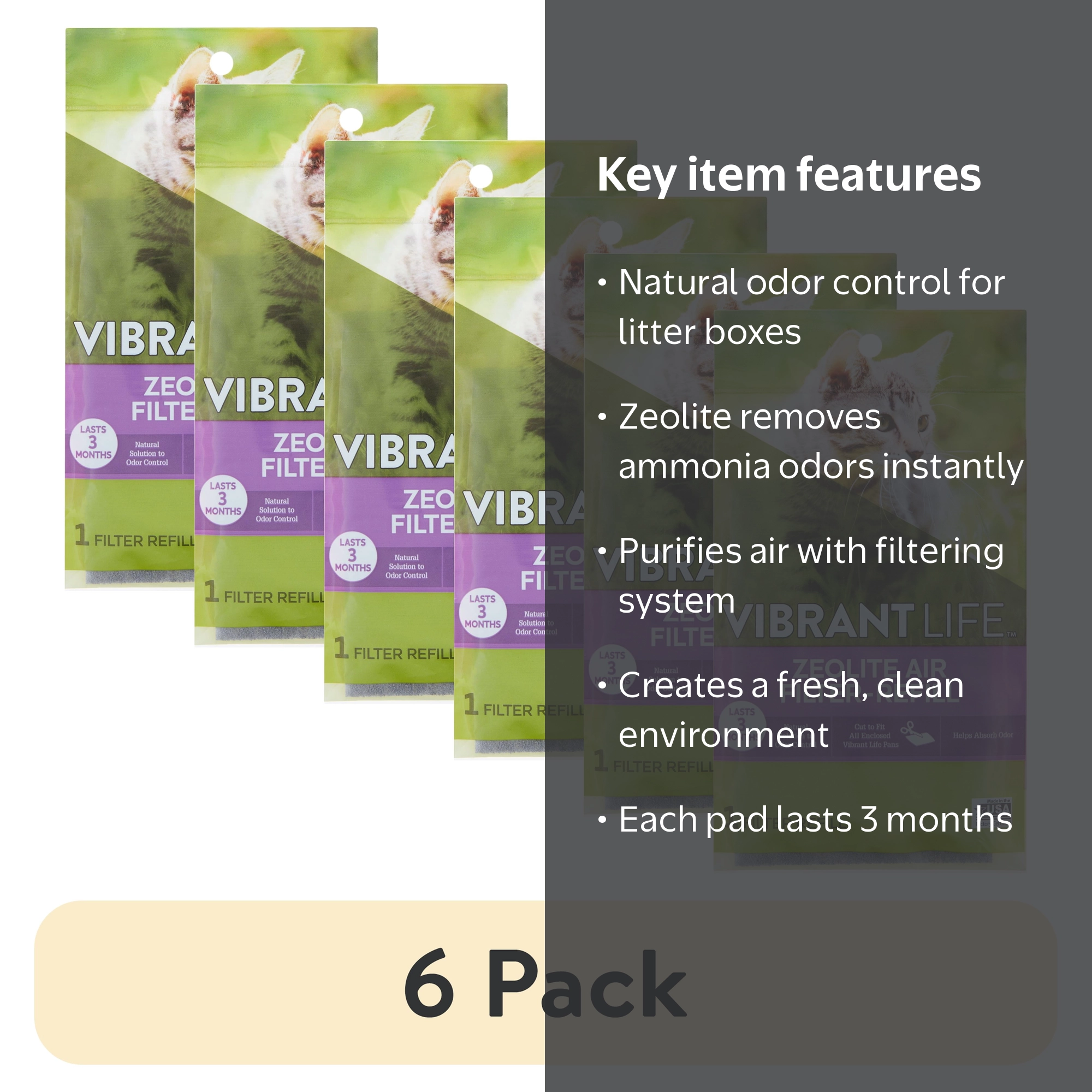 6 pack) Vibrant Life Cat Litter Box Filter Replacement - Walmart.com