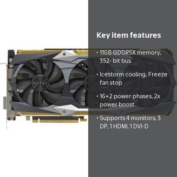 Zotac GeForce GTX 1080 Ti Amp Extreme 11GB GDDR5X Graphics Card