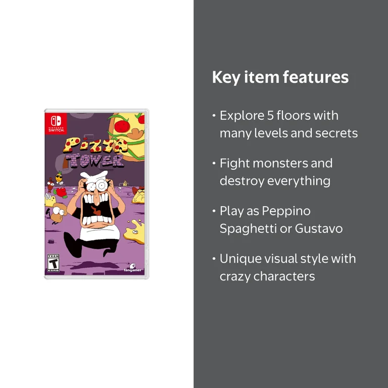 Fangamer, Pizza Tower, Nintendo Switch, Game Platformer Action