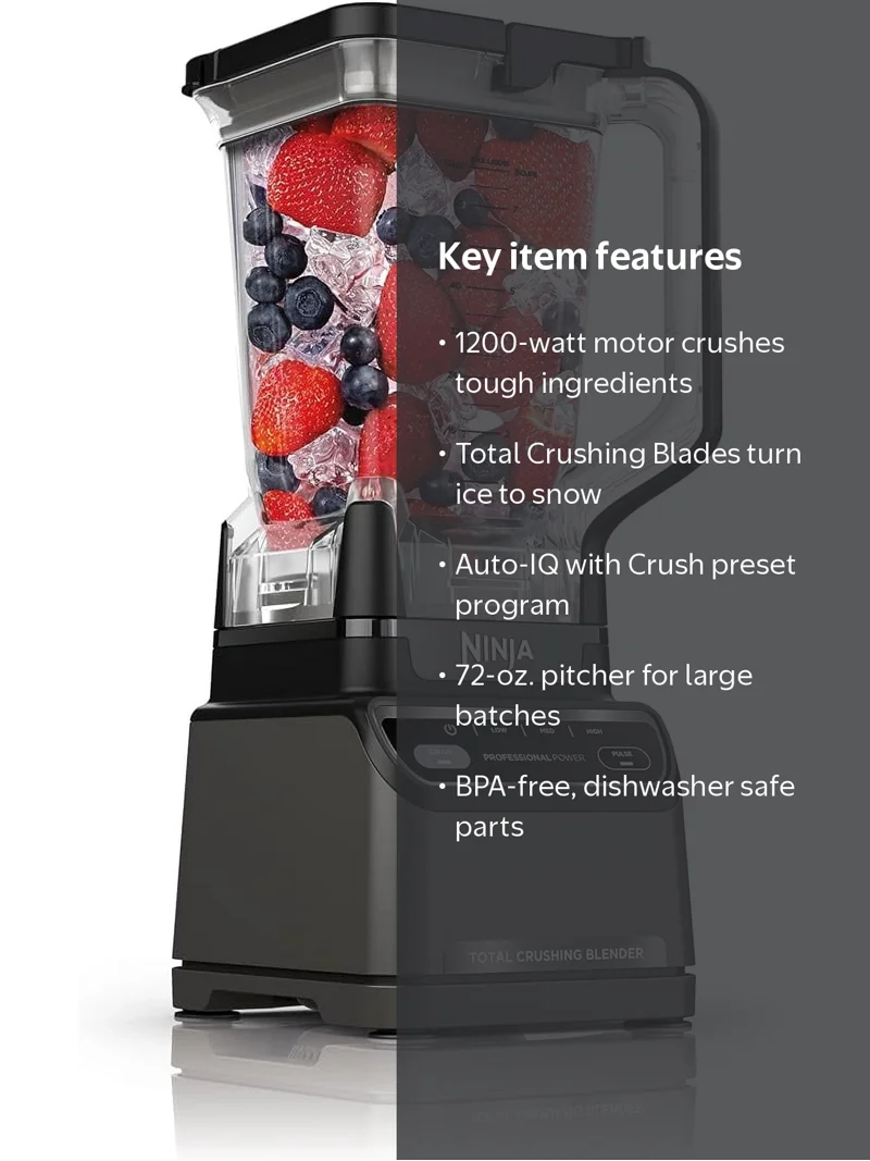 Ninja, Professional Blender, 1200 Watts, Dark Grey - Walmart.com