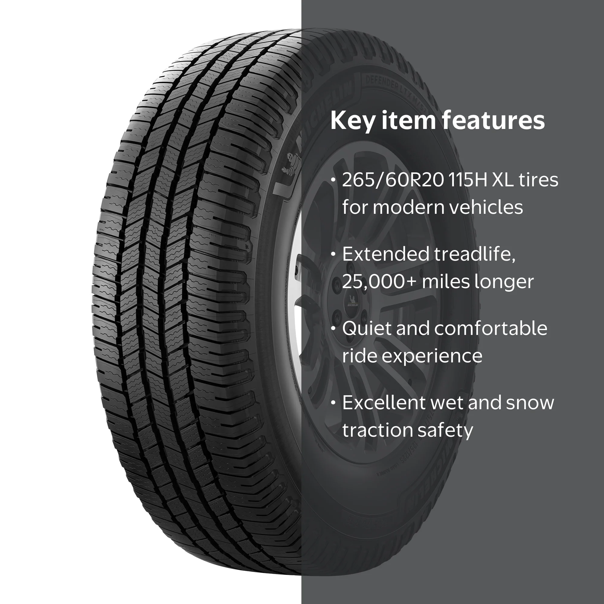 Free Shipping! Michelin Defender LTX MS2 265/60R20 115H XL Tire