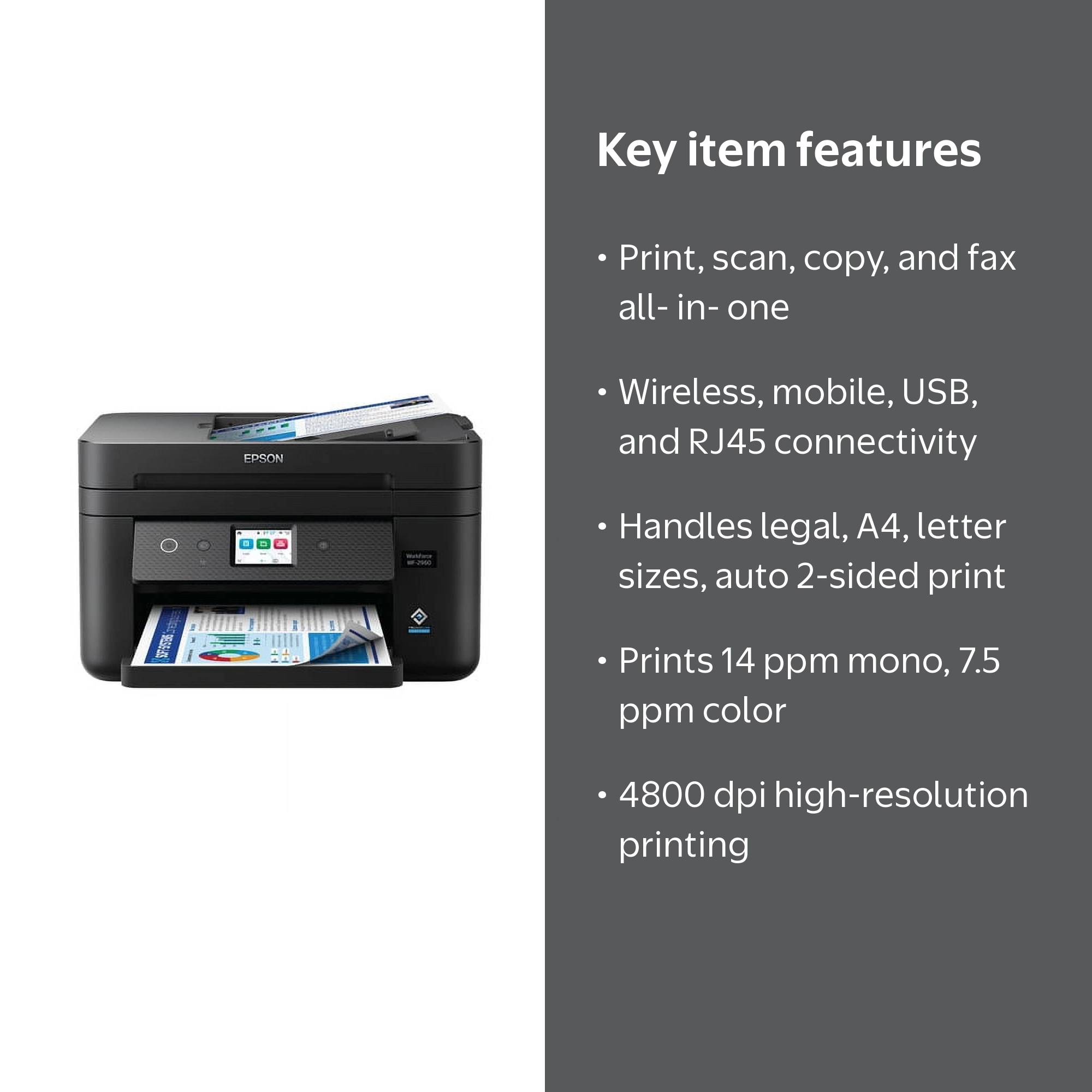 Epson, Inkjet WorkForce All-in-One Color Printer, WF-2960