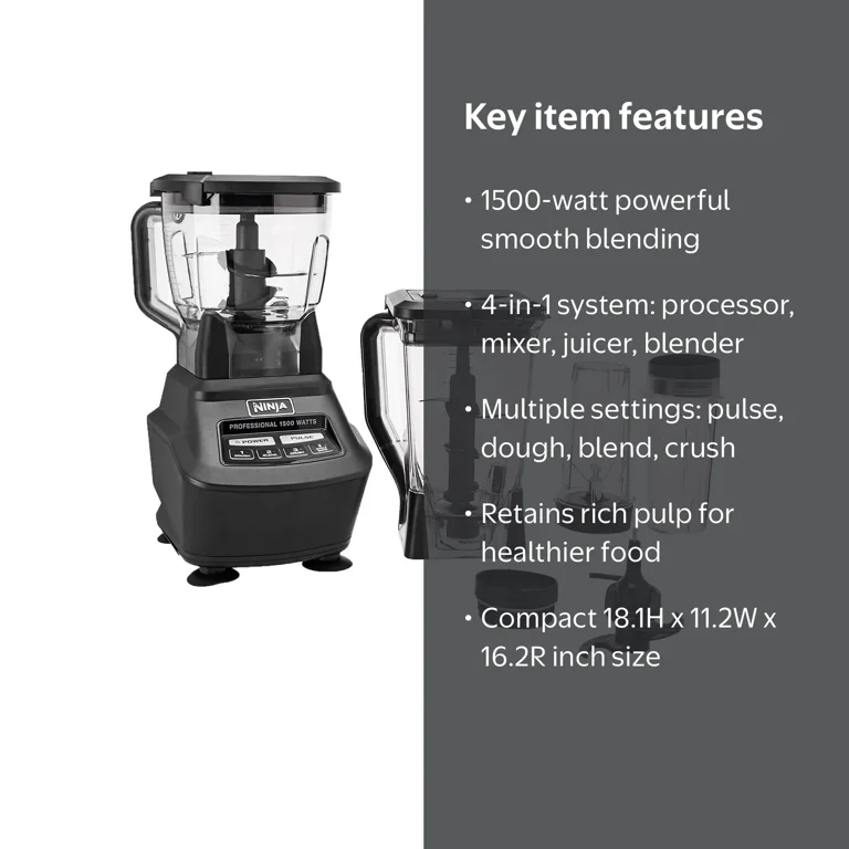 Ninja 1500 W Blender, Black - Walmart.com