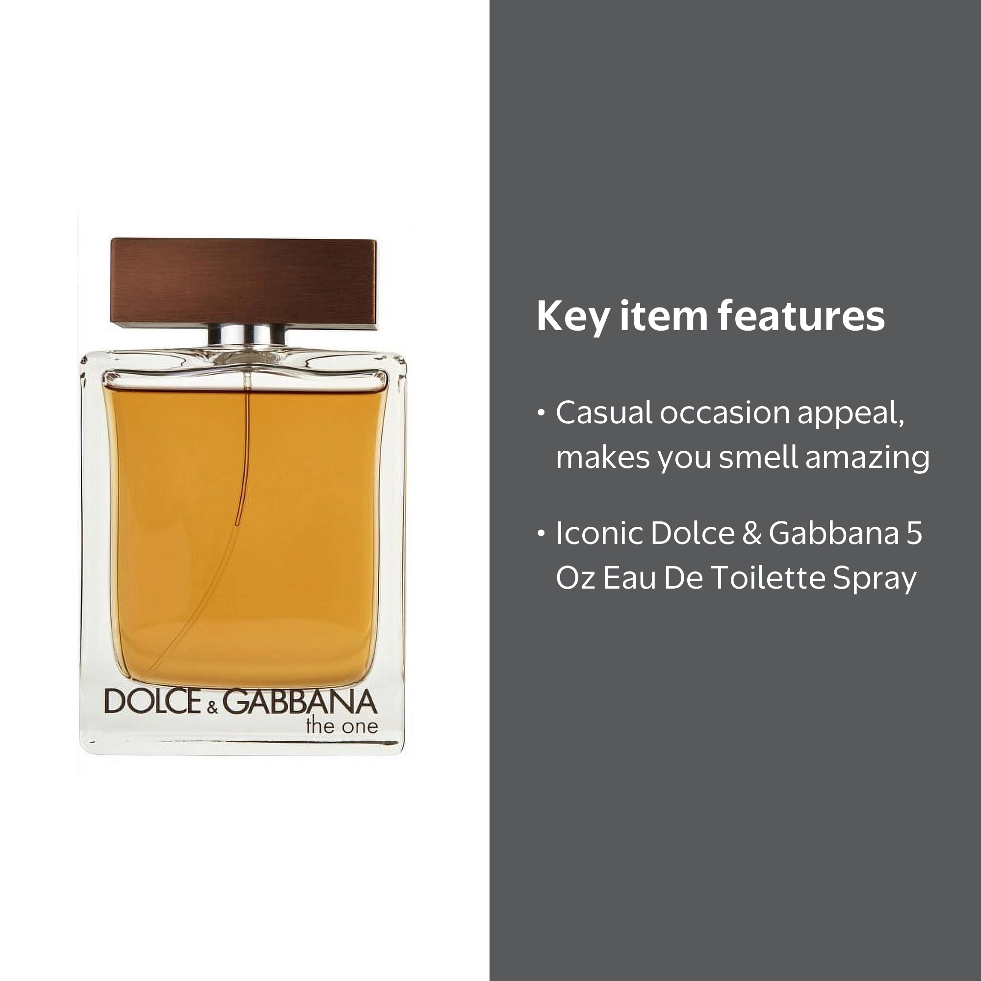 Dolce & Gabbana The One Eau De Toilette Spray, Cologne for Men, 5