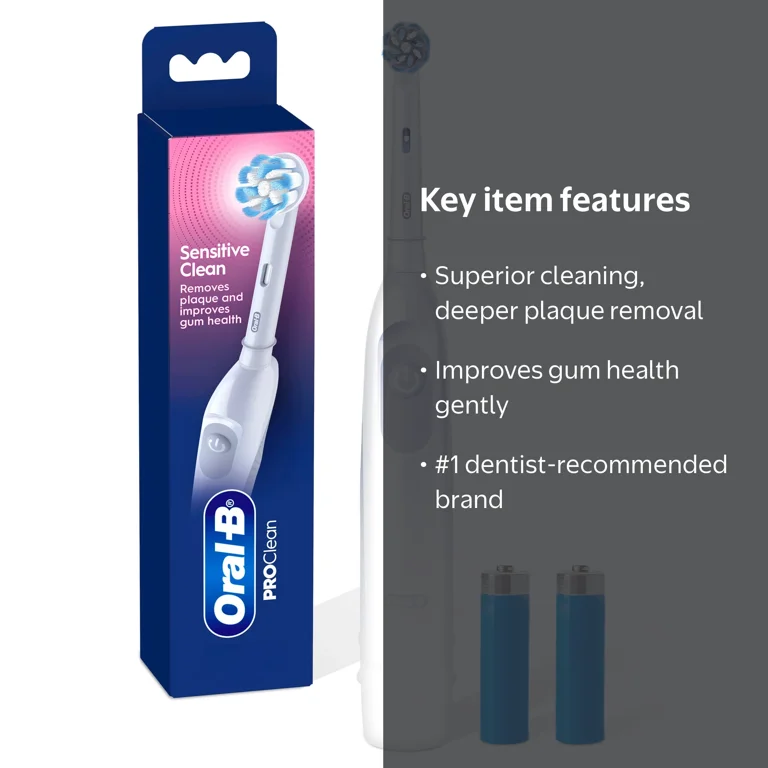 Oral-B, Toothbrush, Pro 100 Gum Care, Battery Powered White